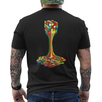 面白い溶けるルービックルービックスルービックスプレイヤーキューブ愛好家。 メンズTシャツ バックプリント - Kawaiitshirt