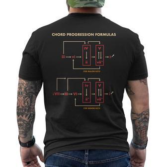 音楽理論 コードフォーミュラ 作曲家の鍵盤 ミュージシャン メンズTシャツ バックプリント - Kawaiitshirt