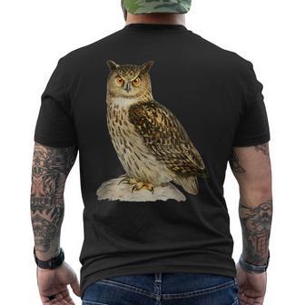 鳥 面白いtシャツ フクロウ ミミズク バードウォッチング 服 メンズ おもしろ グッズ 面白い おしゃれ メンズTシャツ バックプリント - Kawaiitshirt