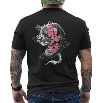 龍 日本の桜文化 長袖tシャツ メンズTシャツ バックプリント - Kawaiitshirt