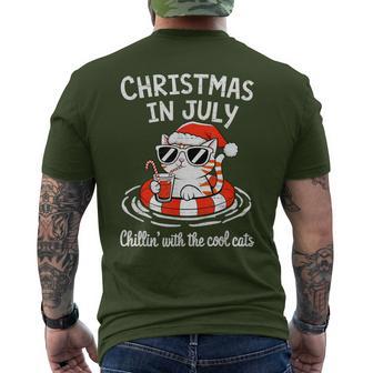 Chillin Cool Cats Christmas In July Kitty Meowy Xmas Summer Men's T-shirt Back Print - Thegiftio UK