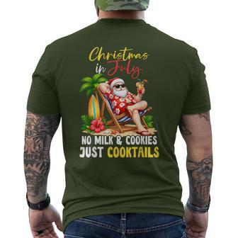 Christmas In July Hawaiian Santa Beach Summer Xmas Men's T-shirt Back Print | Seseable UK