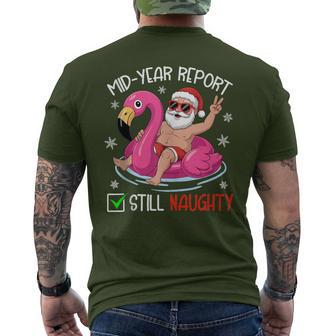 Christmas In July Mid Year Report Still Naughty Santa Men's T-shirt Back Print - Thegiftio UK