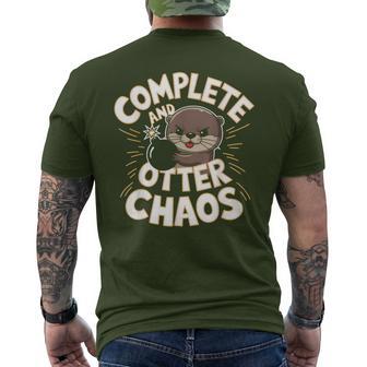 Complete And Otter Chaos Cute Otter Christmas Men's T-shirt Back Print - Thegiftio UK