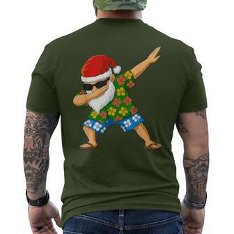 Dabbing Santa Hawaiian Beach Outfit Summer Christmas In July Men's T-shirt Back Print - Monsterry