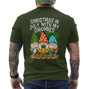 Gnome Christmas In July With My Gnomies Summer Vacation 2026 Men's T-shirt Back Print - Thegiftio UK