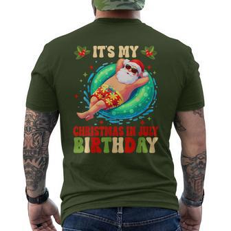 It's My Christmas In July Birthday Santa Summer Vacation Men's T-shirt Back Print - Thegiftio UK