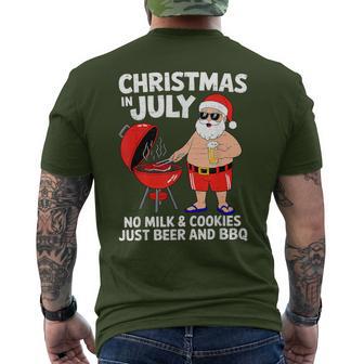 Santa No Milk Cookies Just Bbq Christmas In July Party Men's T-shirt Back Print - Thegiftio