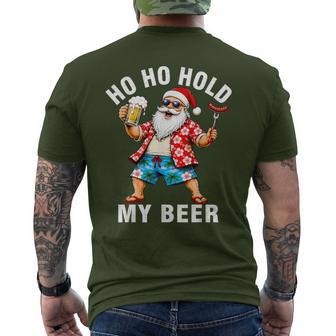 Ugly Christmas In July Summer Santa Beach Hawaiian Party Men's T-shirt Back Print - Thegiftio UK