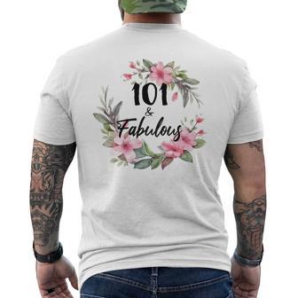 101歳＆ファビュラスフラワーパーティー 101歳の誕生日おめでとう 長袖tシャツ メンズTシャツ バックプリント - Kawaiitshirt