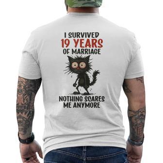 19º Aniversario De Bodasobreviví A 19 Años De Matrimonio In Mangas Camiseta Hombre Estampado Espalda - Regaloses