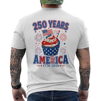 250 Years America Ice Cream Patriotic 250Th Anniversary Usa Men's T-shirt Back Print - Thegiftio UK
