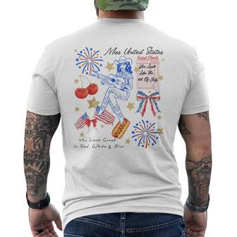 4Th Of July Cowgirl Western Country Men's T-shirt Back Print - Thegiftio UK