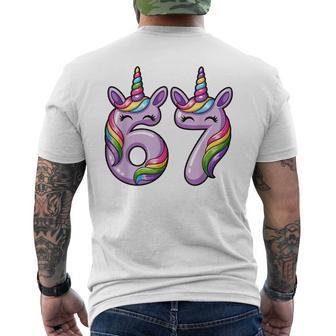 67Ixeven 6 7 Meme Unicornios Divertido Niño Niña Niños Camiseta Hombre Estampado Espalda - Regaloses