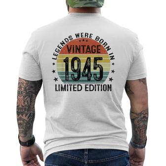 79歳ギフトtシャツ 1945年のベスト・オブ・レジェンド 1945年に誕生 メンズTシャツ バックプリント - Kawaiitshirt