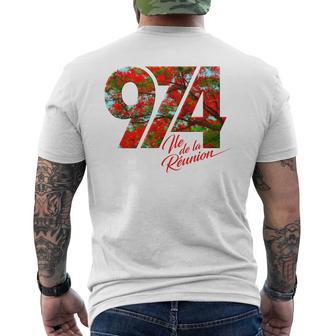 974 Ile De La Réunion -Ignature Flamboyant T-shirt imprimé au dos - Cadeauxyz