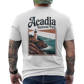 Acadia National Park Retro Outdoor Hiking Us National Park Men's T-shirt Back Print - Thegiftio UK