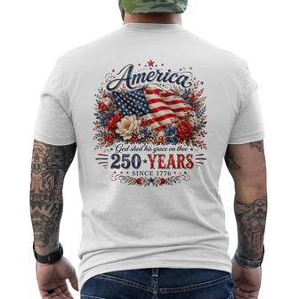 America God Shed His Grace On Thee 250 Years Since 1776 Men's T-shirt Back Print - Thegiftio UK