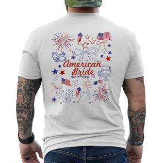 American Bride Patriotic Wedding Celebration Men's T-shirt Back Print - Thegiftio UK