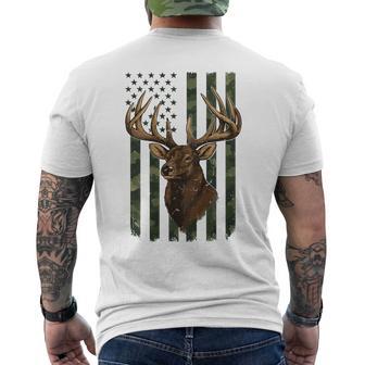 American Flag Deer Hunting Camouflage Boys Youth Camo Men's T-shirt Back Print - Thegiftio