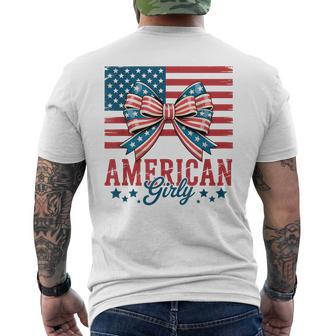American Girly Coquette Bow 4Th Of July Independence Day Men's T-shirt Back Print - Thegiftio UK