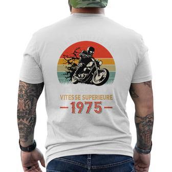 Anniversaire 50 Ans Motard Née En 1975Intage Moto Biker Haut De Gamme T-shirt imprimé au dos - Cadeauxyz
