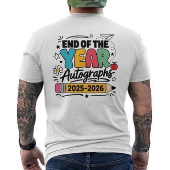 Autographes De Fin D'année Du Dernier Jour D'école 2025-2026 T-shirt imprimé au dos - Cadeauxyz