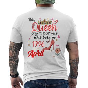 Avril 1996 Anniversaire De Cette Reine Est Née En Avril 1996 T-shirt imprimé au dos - Cadeauxyz