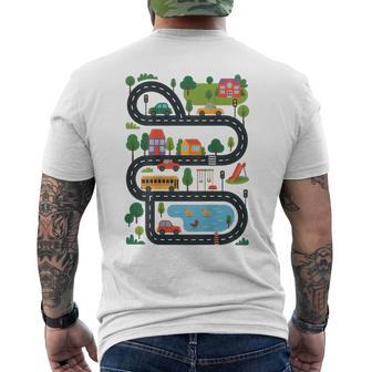 On Back Tired Dads Club Car Race Track On Dad Daddy Mens Men's T-shirt Back Print | Mazezy