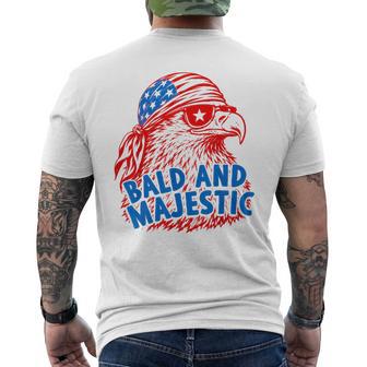 Bald And Majestic 4Th Of July Independence Day Bald Eagle Men's T-shirt Back Print - Thegiftio UK