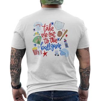 Take Me Out To The Ball Game Softball Baseball Men's T-shirt Back Print - Monsterry