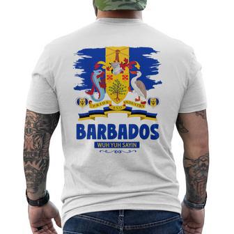 Barbados Flag Outfit Idea For Kids & Barbadian Flag Themed Men's T-shirt Back Print - Thegiftio UK