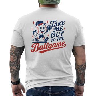 Take Me Out To The Baseball Ball Game Vintage Sports Fan Men's T-shirt Back Print - Monsterry