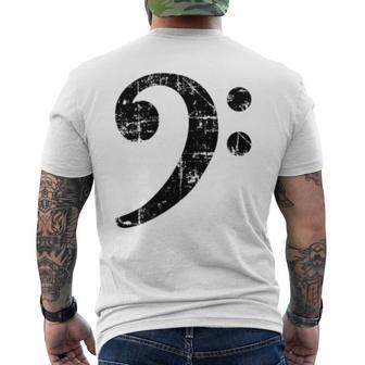 Bass Clef ビンテージブラック左 ベースプレイヤー 長袖tシャツ メンズTシャツ バックプリント - Kawaiitshirt