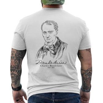 Baudelaire Poeta Francese Libri Letteratura T-shirt da uomo con stampa posteriore - Novitaregali