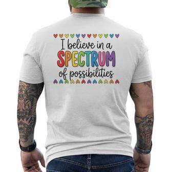 I Believe In A Spectrum Of Possibilities Autism Awareness Men's T-shirt Back Print - Thegiftio UK