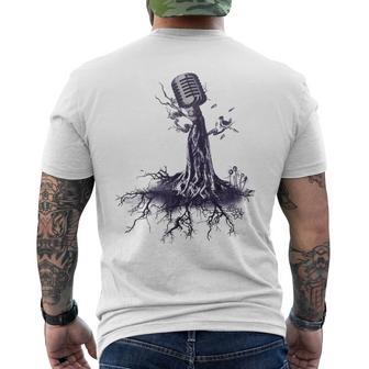 Bella Impressionante Microfono Albero Fantasia Cantante Musica Camicia T-shirt da uomo con stampa posteriore - Novitaregali