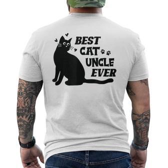 Best Cat Uncle Ever Uncle Loves Cats Men's T-shirt Back Print - Thegiftio UK
