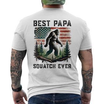 Best Papa Squatch Ever Bigfoot Sasquatch Dad Fathers Day Men's T-shirt Back Print - Thegiftio UK