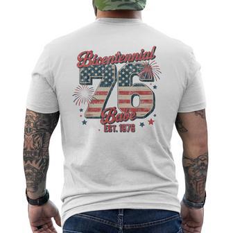 Bicentennial Babe 1976 50Th Birthday Vintage Flag Men's T-shirt Back Print - Thegiftio