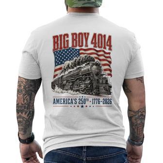 Big Boy 4014 Train 4Th Of July 250Th Anniversary Usa Men's T-shirt Back Print | Seseable UK