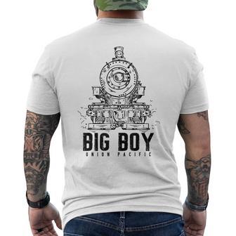 Big Boys Union Pacific Types Of Trains Locomotives Apparel Men's T-shirt Back Print - Thegiftio UK