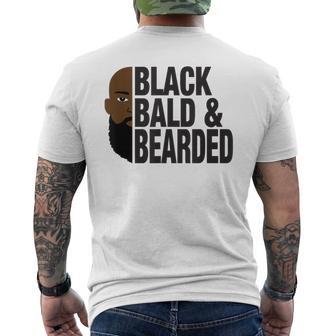 Black Bald And Bearded Face African American Father's Day Men's T-shirt Back Print - Thegiftio UK