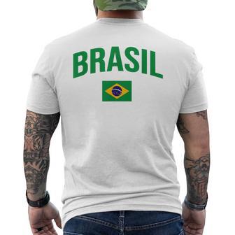 Brasil Flag Of Brazil Throwback Classic Men's T-shirt Back Print - Thegiftio UK