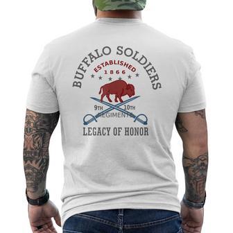 Buffalo Soldiers Honorarium Grey Red Combo Men's T-shirt Back Print - Thegiftio UK