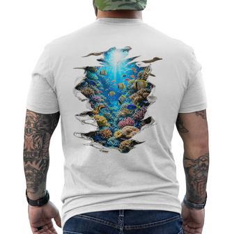 Cadeau Original Plongée 3D Corail Mer Océan Aquarium Poisson T-shirt imprimé au dos - Cadeauxyz