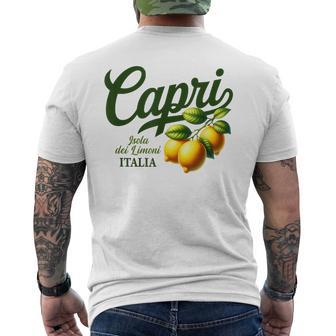 Capri Italia Isla De Los Limones En Letraserdes Italianas Camiseta Hombre Estampado Espalda - Regaloses