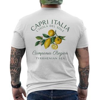 Capri Italia レモン 旅行 カンパニア ティレニア海 イタリア メンズTシャツ バックプリント - Kawaiitshirt