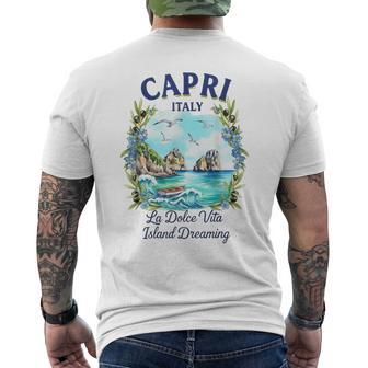 Capri Italy Scenic View Coastal Summer Trip Souvenir Men's T-shirt Back Print - Thegiftio UK