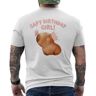 Capy Cumpleaños Niña Princesa Cute Capybara Camiseta Hombre Estampado Espalda - Regaloses